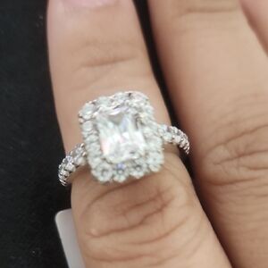 3.49CTW Diamond Ring 925 Sterling Silver Elegant Sparkle